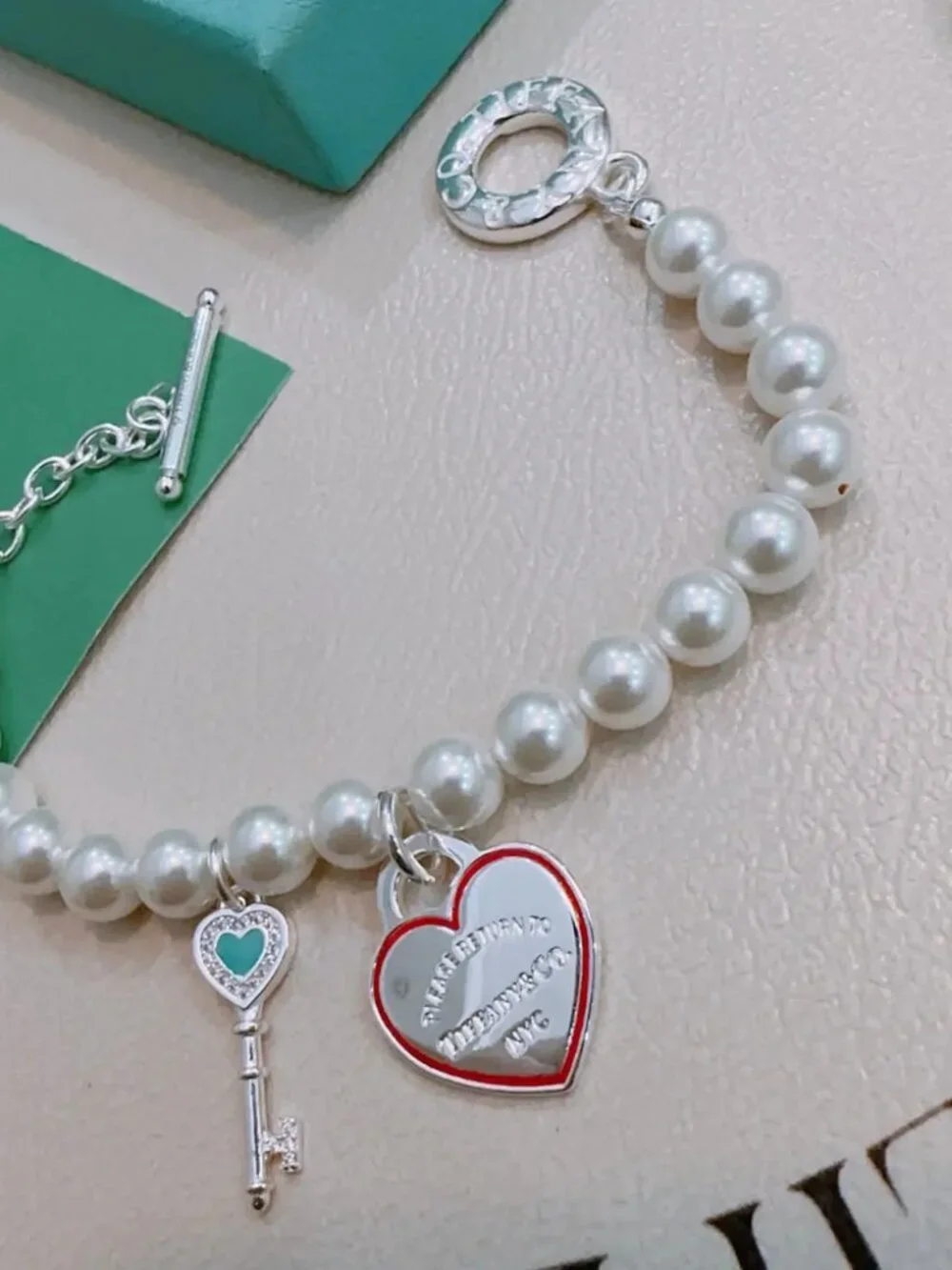 Tiffany & Co. Multi-Element Agate Silver-Style Bracelet